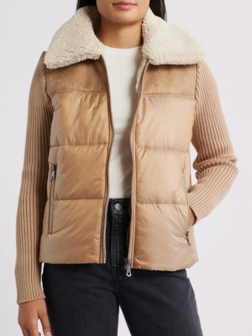 NEW Bernardo Breck EcoPlume Puffer Knit Jacket Size XL